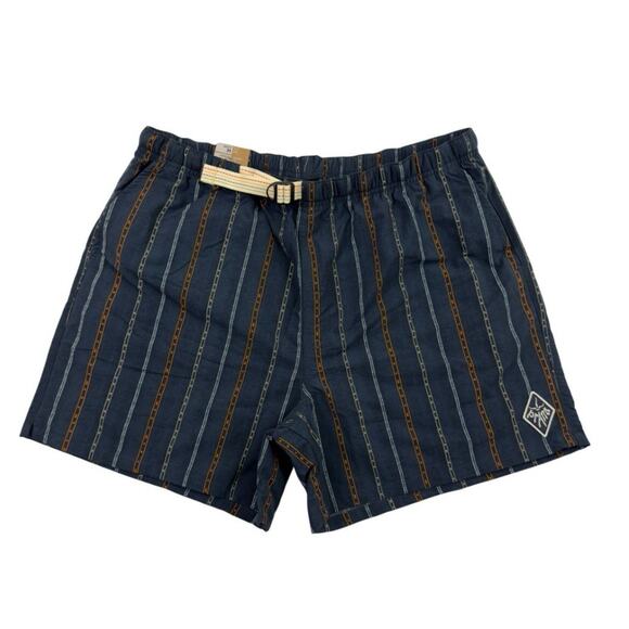 PrAna Men’s Indio Heritage Nylon Shorts Medium Stormy Night Stripe Relaxed Fit - Picture 1 of 13